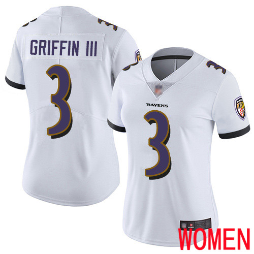 Baltimore Ravens Limited White Women Robert Griffin III Road Jersey NFL Football #3 Vapor Untouchable->youth nfl jersey->Youth Jersey